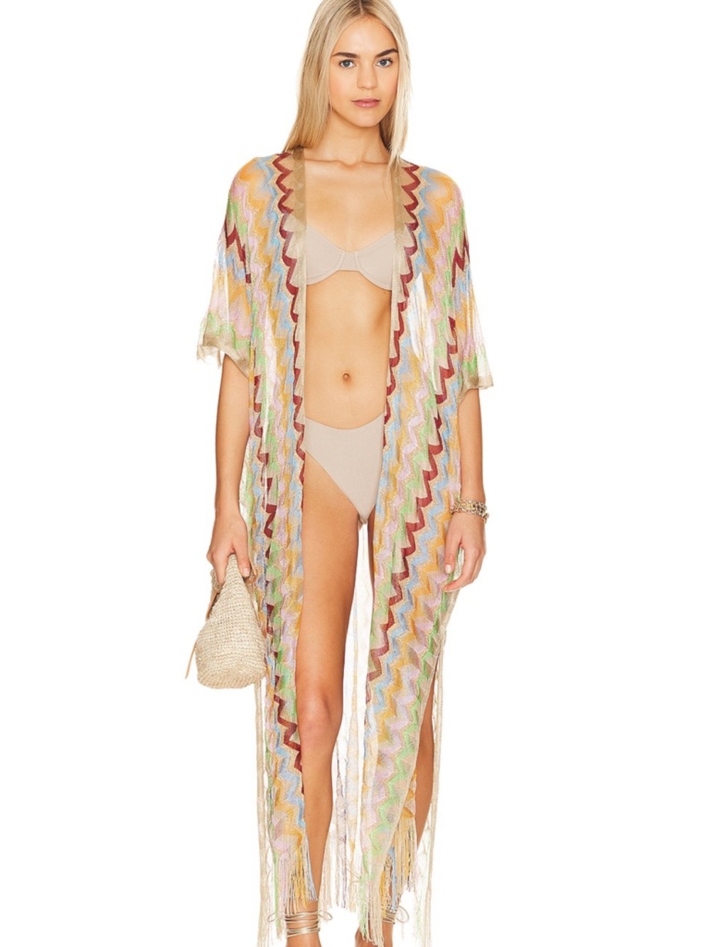 Luli Fama Here Comes the Sun Fringe Beach Kimono